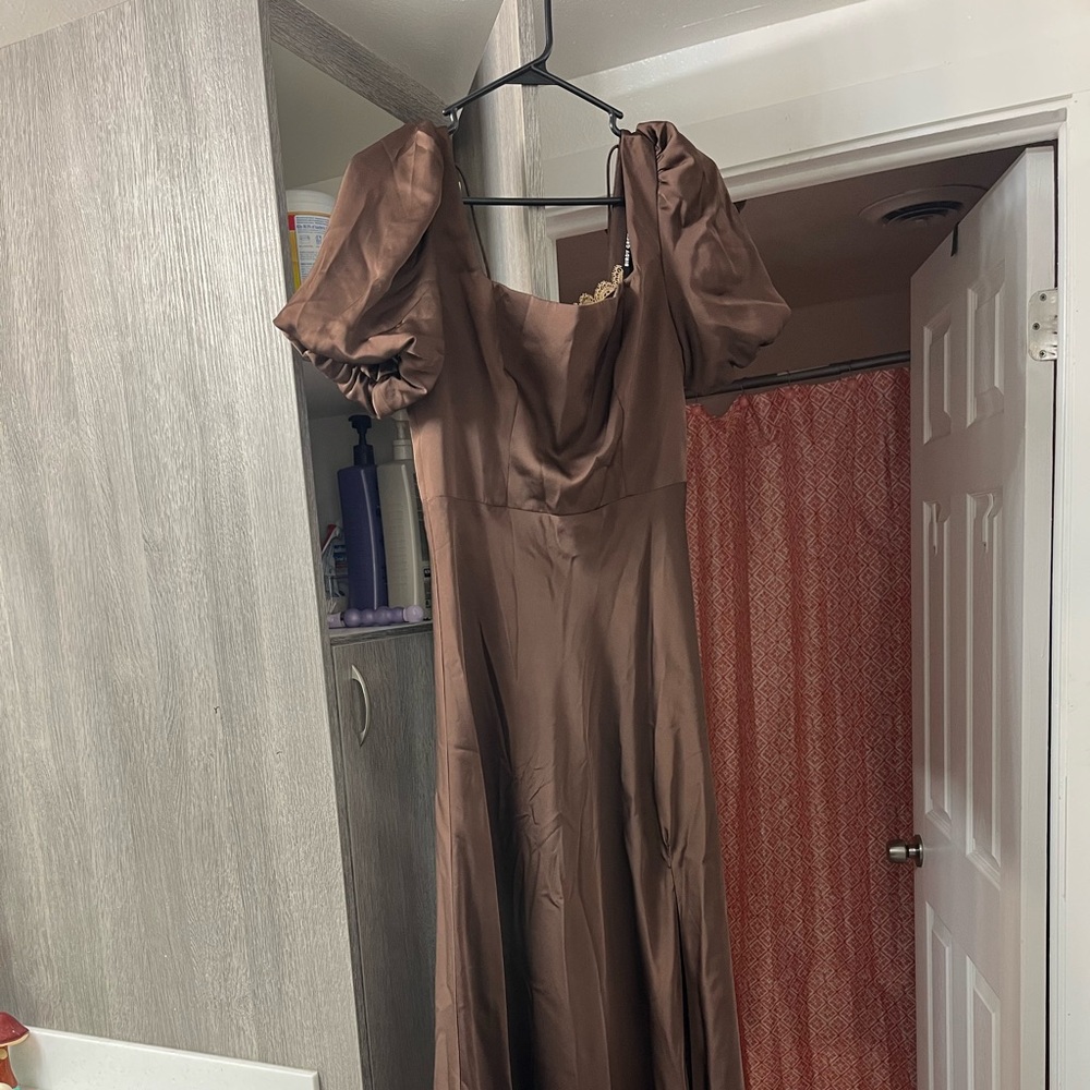 Elegant Brown Evening Gown